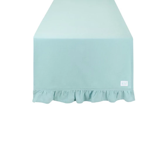 Asztali futó fodrokkal Tiffany kék 150 x 50 + 6 cm