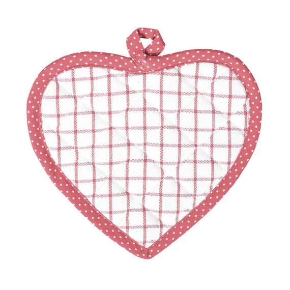Alátét szív alakú piros kockás Carlotta 20 x 20 cm