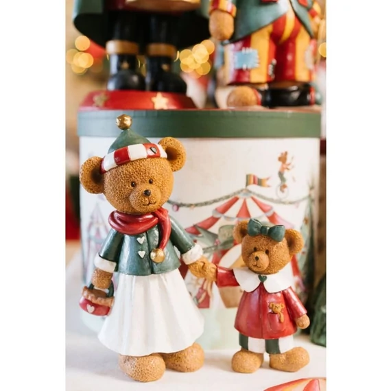Maci mama gyerekével műanyag  Bear 19 x 17 x 21,5 cm