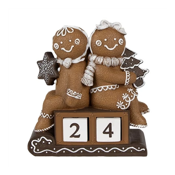 Mézeskalács adventi naptár műanyag 11 x 4 x 13 cm
