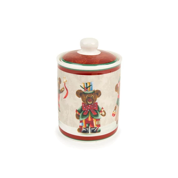 Karácsonyi porcelán tároló bohóc maci Bear 600 ml