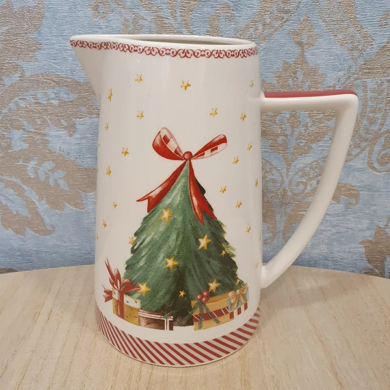 Porcelán tejes kancsó fenyőfával 1,2 l