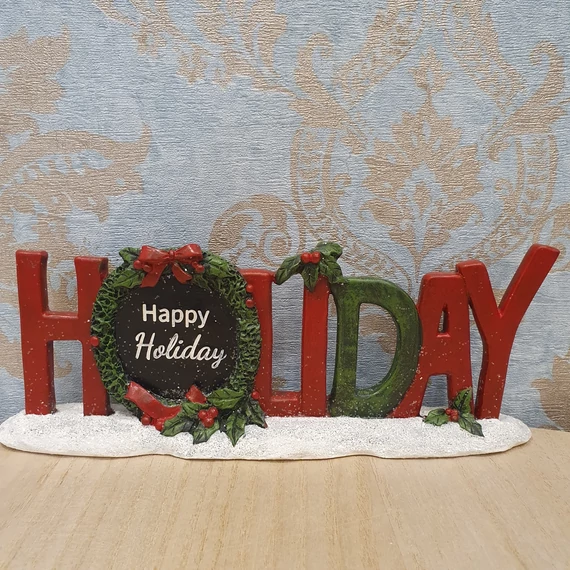 Karácsonyi dekoráció HOLIDAY felirattal