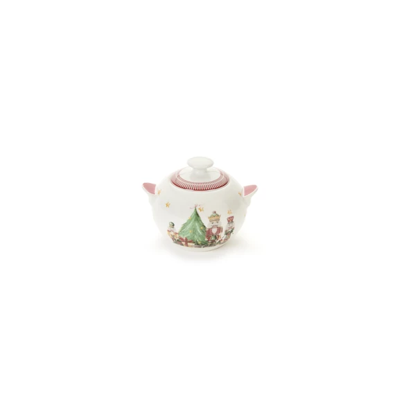 Porcelán cukor tároló fenyőfával diótörőkkel 300 ml