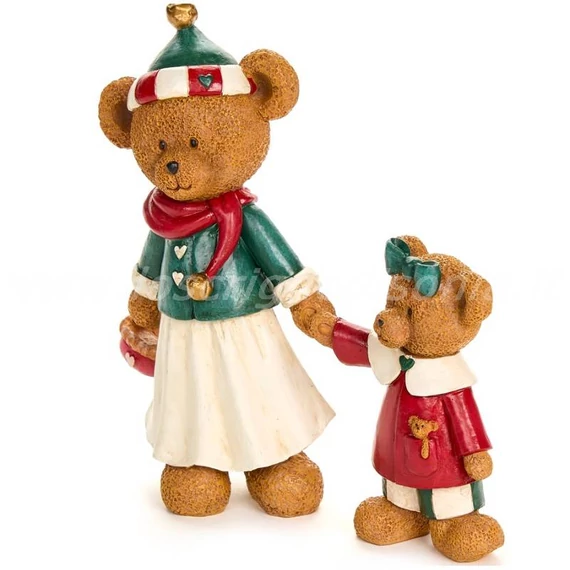 Maci mama gyerekével műanyag  Bear 19 x 17 x 21,5 cm