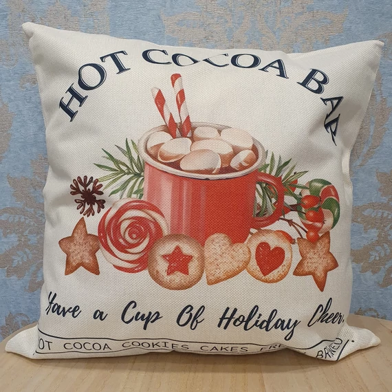 Karácsnyi párnahuzat HOT COCOA BAR