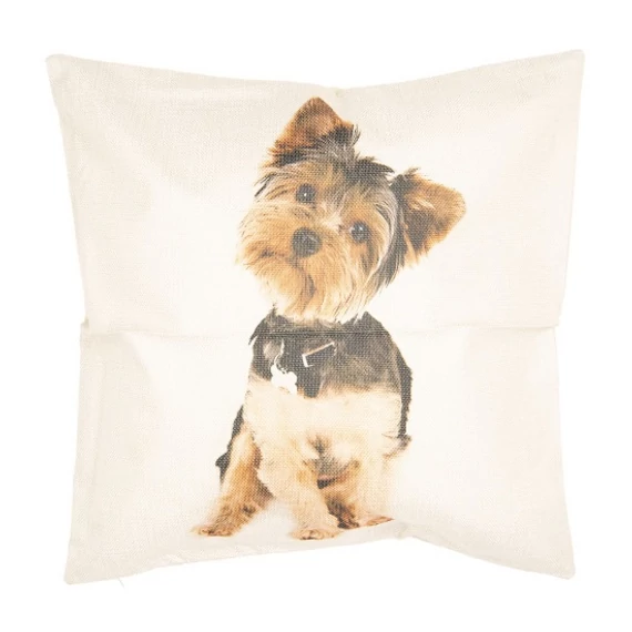Yorkshire Terrier textil párnahuzat 43x43 cm