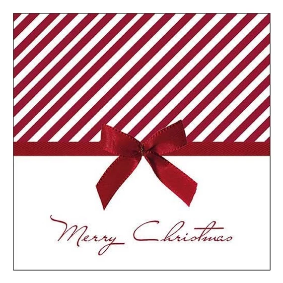 Papírszalvéta Merry Christmas piros masnival 20 db-os 33 x 33 cm