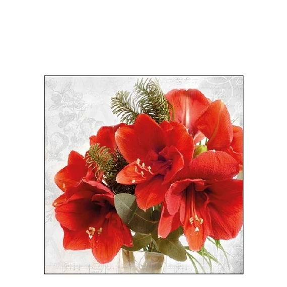 Papírszalvéta karácsonyi Mikulásvirággal 20 db-os 25 x 25 cm