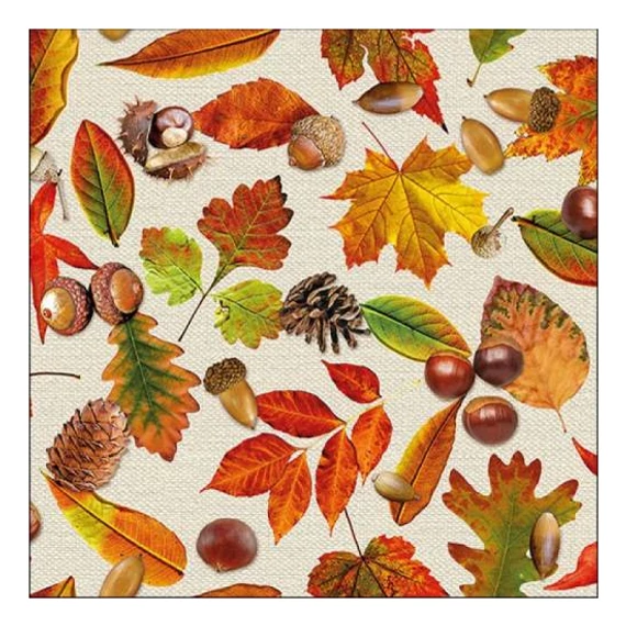Őszi hangulatú papírszalvéta levelekkel 20db-os 33x33 cm