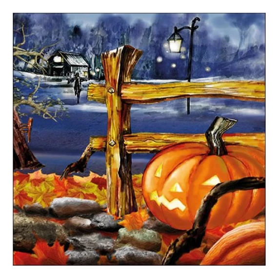 Őszi papírszalvéta halloween tök az éjszakában  20 db-os 33 x 33 cm