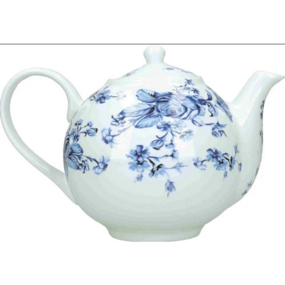 Kék rózsás porcelán  teáskanna 1000 ml