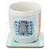 Kép 3/4 - Űrmacskás porcelán bögre 3 képpel  parafa alátéttel 300 ml, díszdobozban