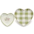 Kép 1/3 - Porcelán 2 db-os szív alakú tál virágos és kockás mintával Wendy  17 x 16.5 x 1.9 cm