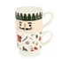 Kép 1/2 - Diótörő porcelán bögre 2 db-os sapkás kesztyűs mintákkal 305 ml
